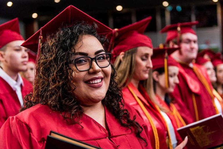 students at graduation